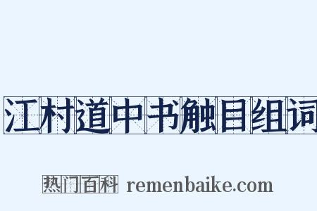江村道中书触目组词是什么意思的图片